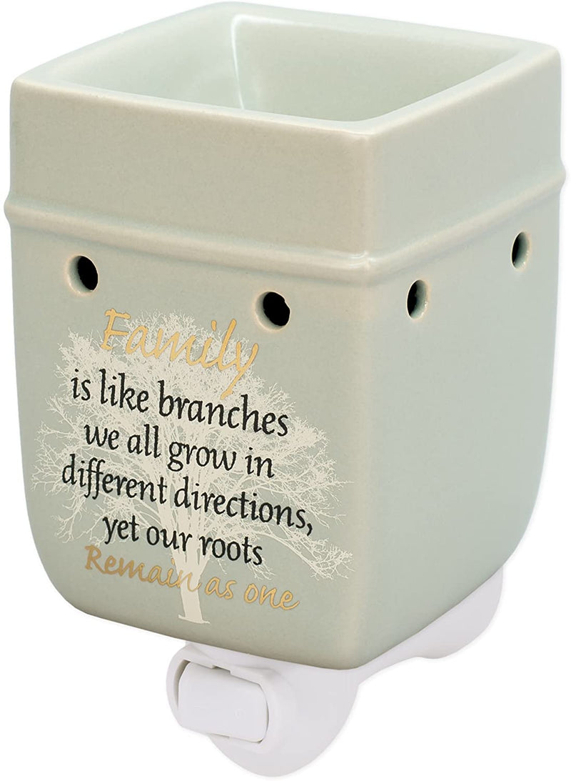 Family Tree Ceramic Stoneware Electric Plug-in Outlet Wax and Oil Warmer