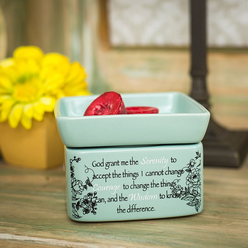 2-in-1 Jar candle warmer with sentiment, "Grant me Serenity..."
