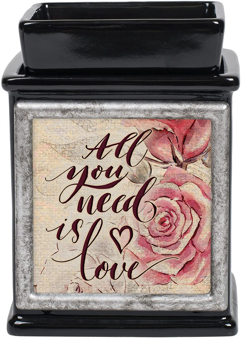 All You Need is Love Ceramic Glossy Black Interchangeable Photo Frame Candle Wax Oil Warmer