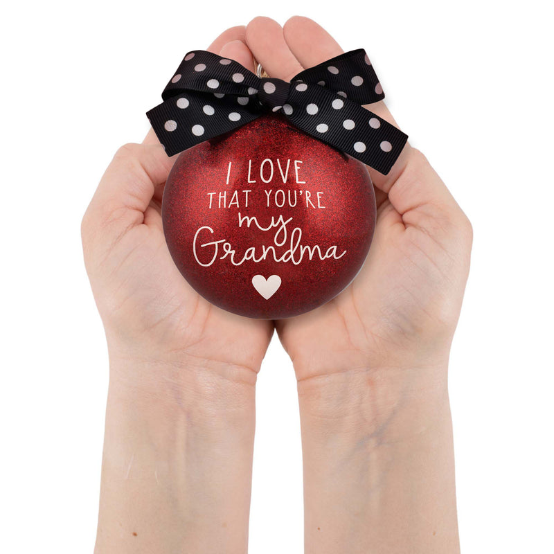 Elanze Designs Love You're My Grandma Red 4 inch Blown Glass Ball Christmas Ornament