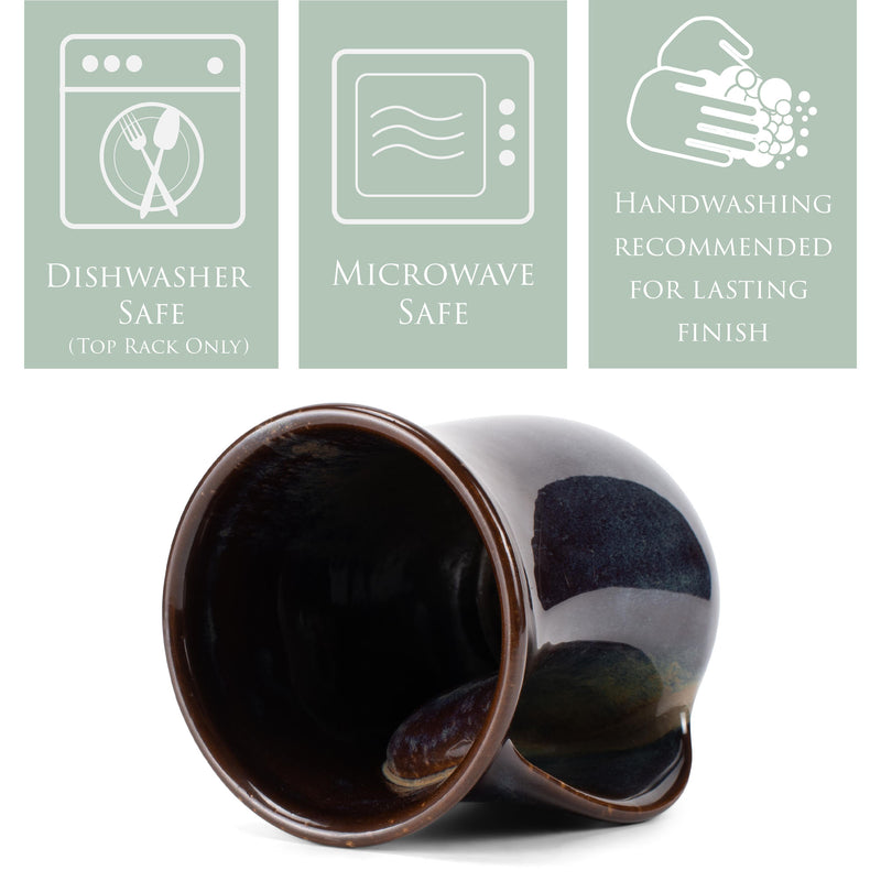 Elanze Designs Reactive 14 ounce Ceramic Handwarmer Mug, Cascade Brown