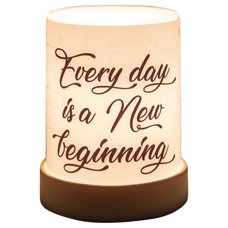 Every Day is a New Beginning Frosted Glass Illuminated Scent Warmer