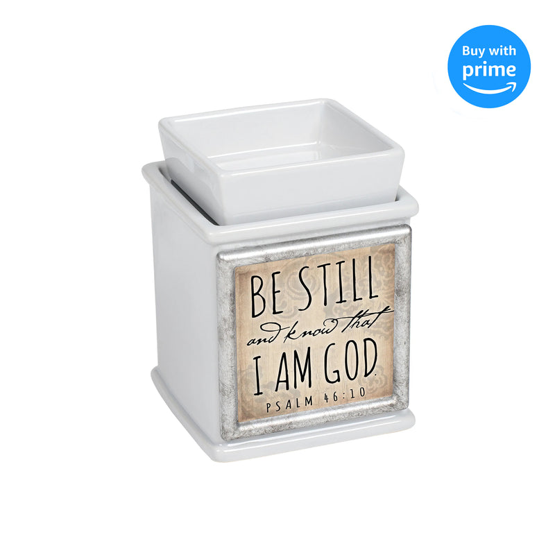 Be Still Know Ceramic Slate Grey Interchangeable Photo Frame Candle Wax Oil Warmer