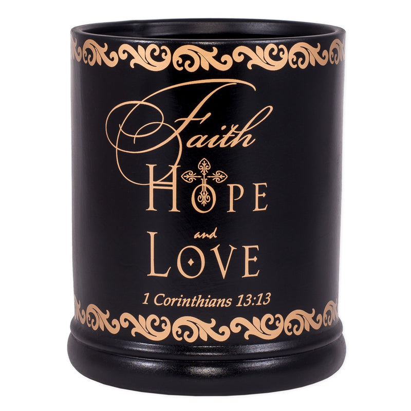 Faith Hope Love Ceramic Stoneware Electric Large Jar Candle Warmer