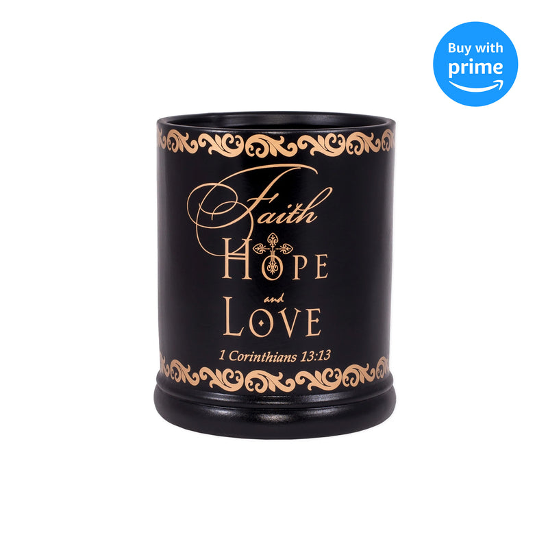 Faith Hope Love Ceramic Stoneware Electric Large Jar Candle Warmer