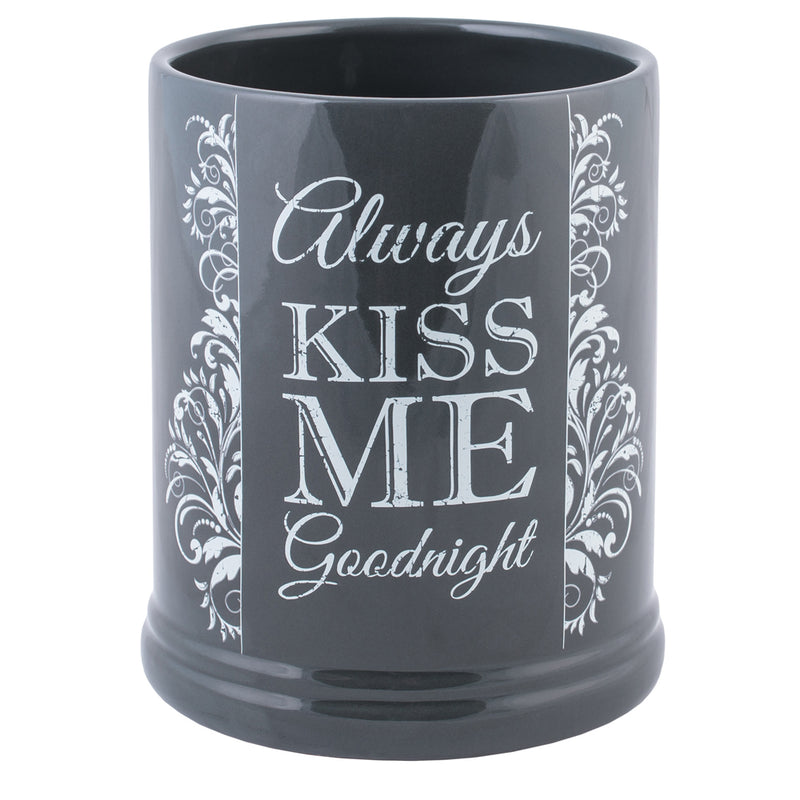 Always Kiss Me Goodnight Charcoal Grey Stoneware Electric Jar Candle Warmer