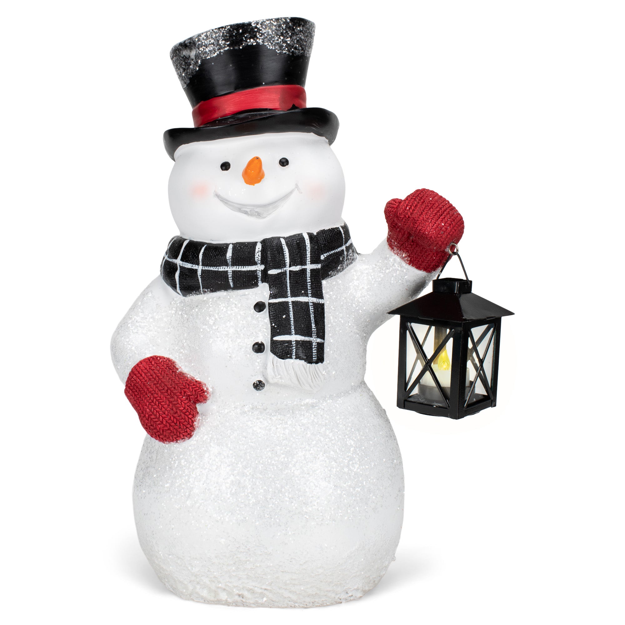 Feltree Christmas Clearance Decorations Snowman with 40 White LED Light 16x24inches Life Size Foldable Table Top Christmas Clearance Blow Mold Indoor