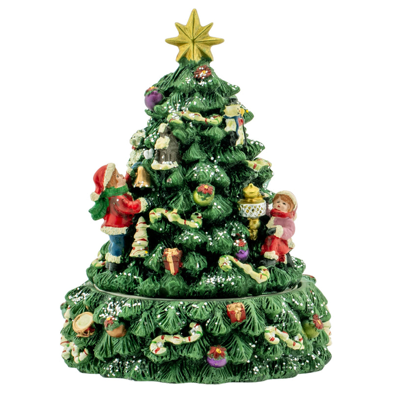 Christmas Tree and Santa Revolving Music Box - Plays Tune We Wish You A Merry Christmas