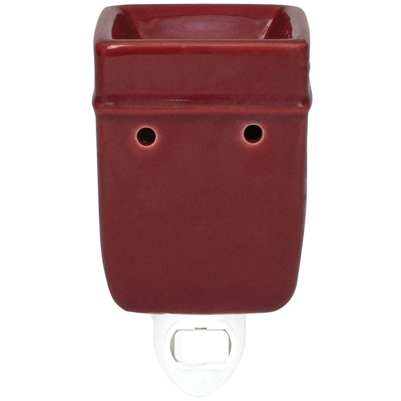 Solid Red Ceramic Stoneware Wall Plug-In Electric Warmer