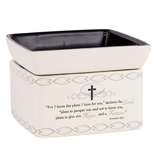 Elanze Designs for I Know The Plans I Have for You Ceramic Stone 2-in-1 Tart Wax Oil Candle Warmer
