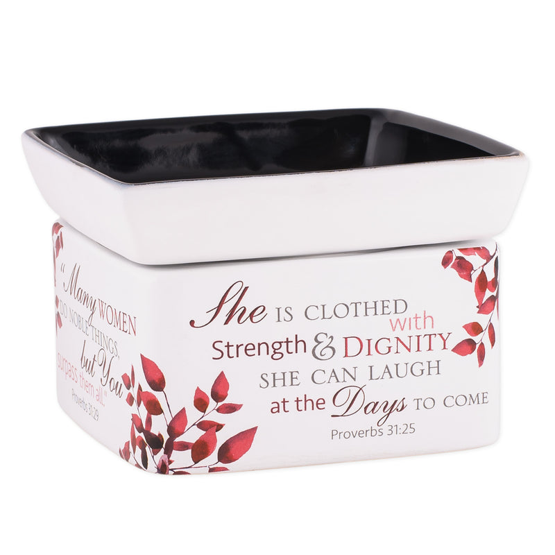 2-in-1 Jar candle warmer with sentiment, "Proverbs 31"
