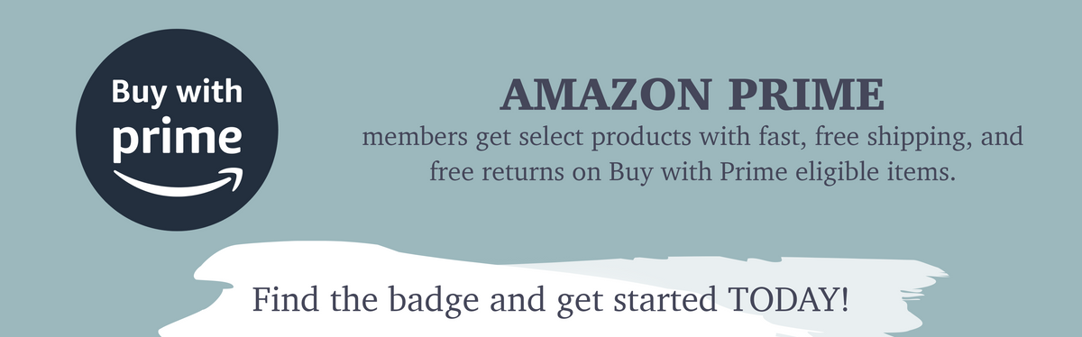Buy with Prime Logo and text, "Amazon Prime members get select products with  fast, free shipping and free returns on Buy with Prime eligible items"