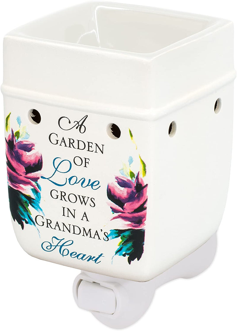Grandma Garden of Love Ceramic Stoneware Electric Plug-in Outlet Wax Oil Warmer