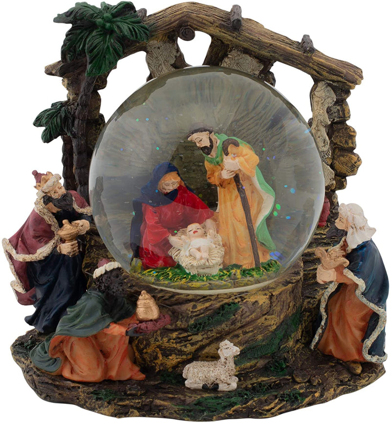 Holy Family Nativity Musical 100MM Water Globe Plays Tune Silent Night