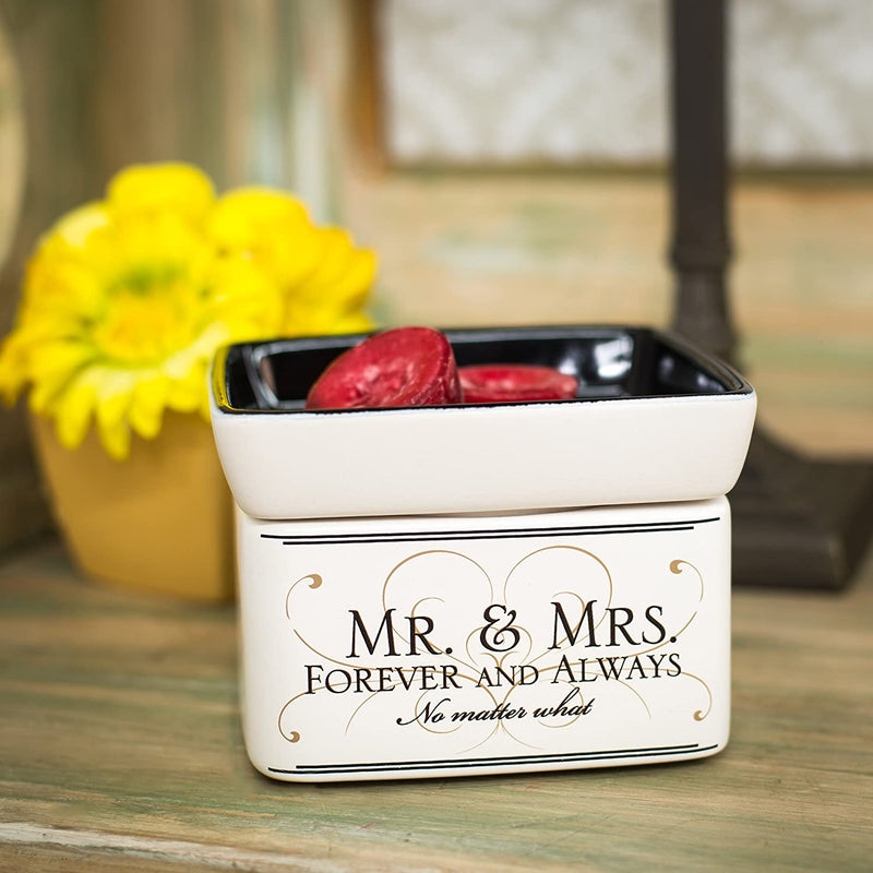 Mr & Mrs Forever and Always Electric 2 in 1 Jar Candle Wax Tart Oil Warmer
