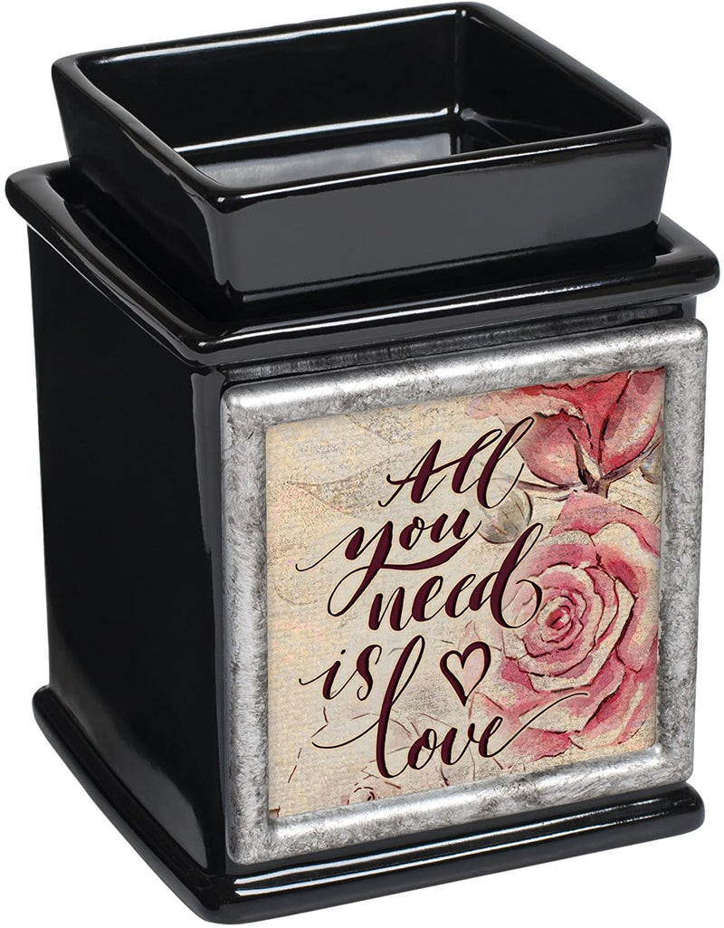 All You Need is Love Ceramic Glossy Black Interchangeable Photo Frame Candle Wax Oil Warmer