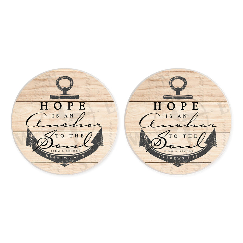 Two absorbent car coasters on white background