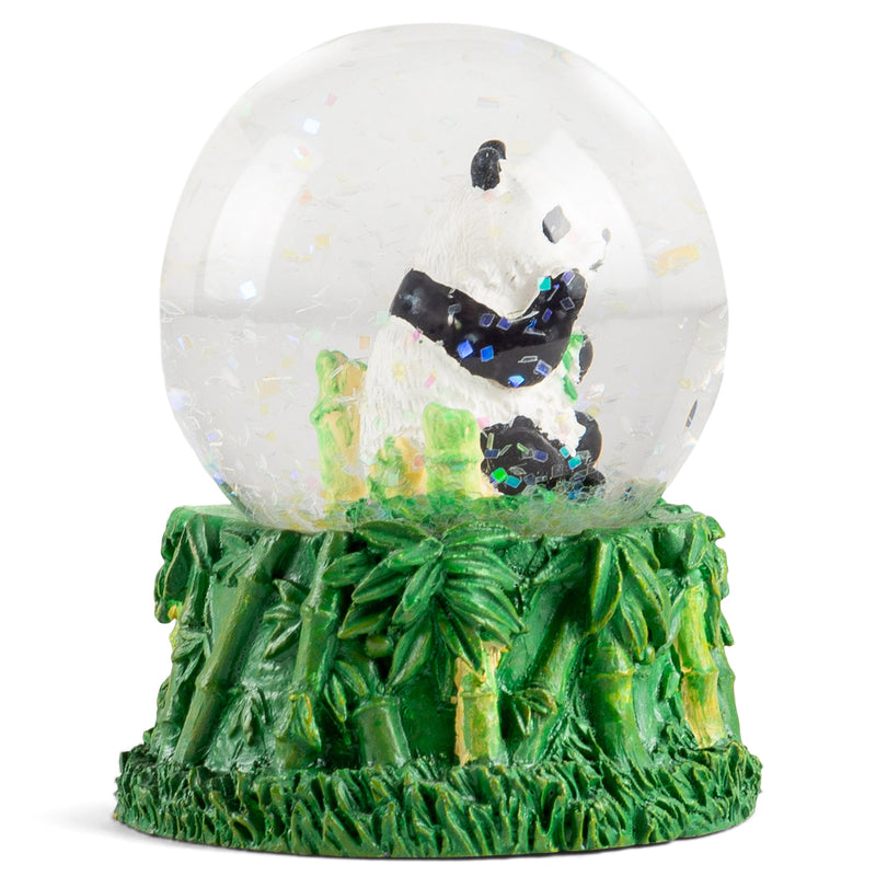 Bamboo Panda 3 x 3 Miniature Resin Stone 45MM Water Globe Table Top Figurine