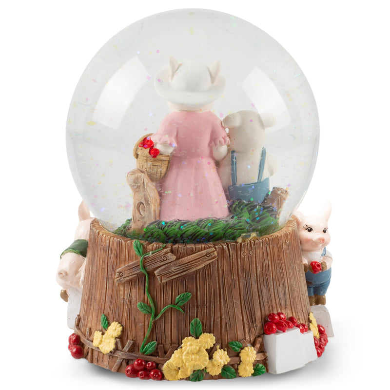 Momma Pigs and Piglets Figurine 100MM Water Globe Plays Tune Take Me Home, Country Roads