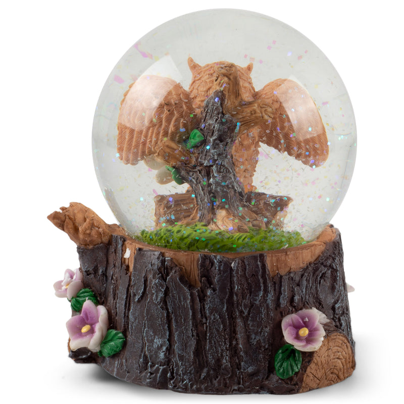 Wise Owl 100MM Music Water Globe Plays Tune Music of the Night
