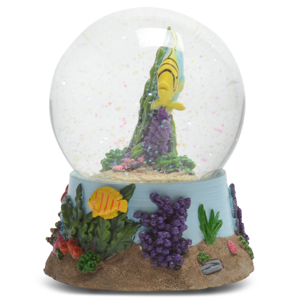 Sandbar Tropical Fish 100MM Snow Globe Plays Tune By the Beautiful Sea