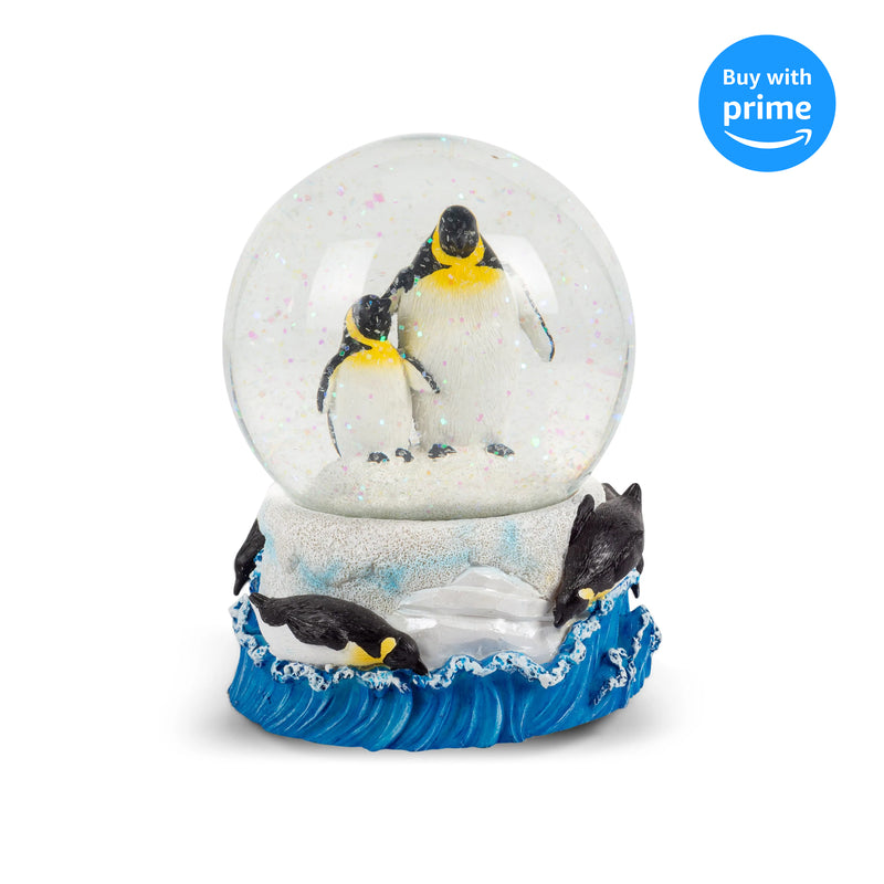 Playful Penguins Figurine 100MM Snow Globe Plays Tune Entertainer