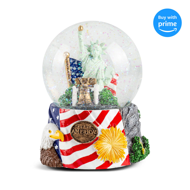 American History Liberty 100MM Snow Globe Plays the Tune Star Spangled Banner