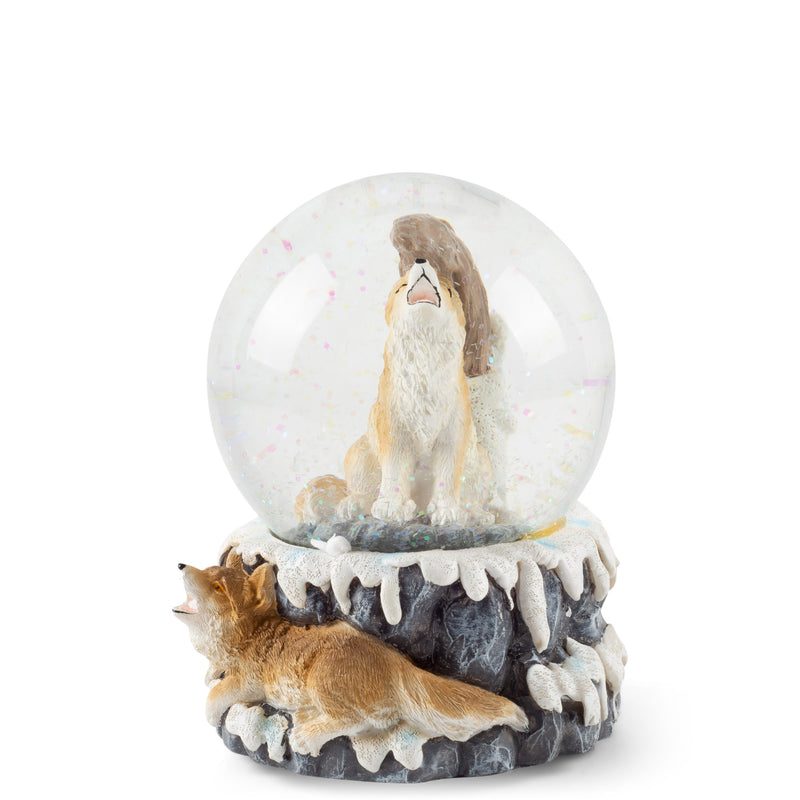 Howling Wolf 100MM Resin Stone 3D Musical Water Globe Plays Tune Born Free