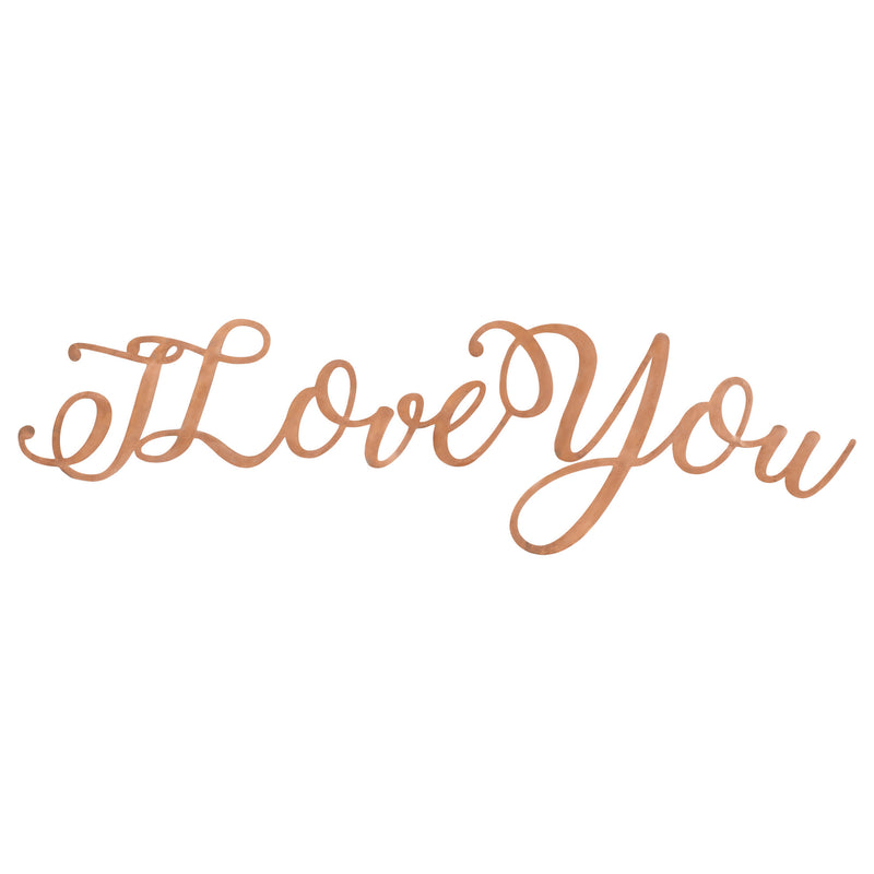 I Love You Copper Finish 29.5 x 5.5 Hand-Twisted Inspirational Wall Art