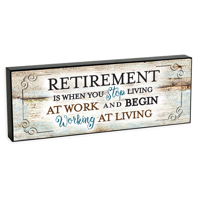Retirement Congratulations 8 x 3 Wood Double Sided Table Top Sign Plaque