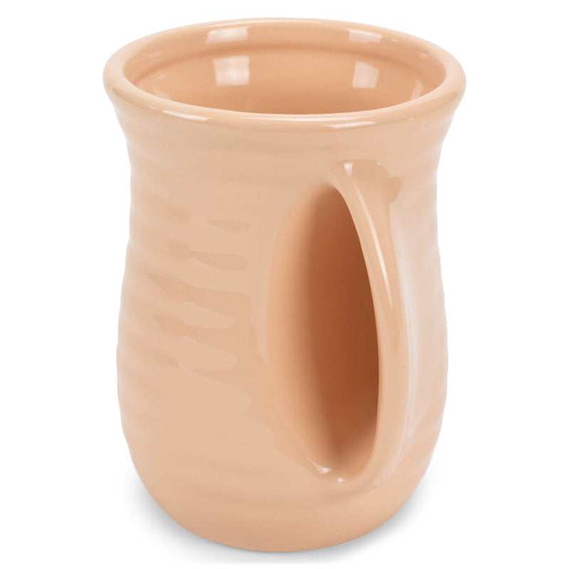 Elanze Designs Ribbed Solid Blush Pink 14 ounce Ceramic Handwarmer Mugs Set of 4