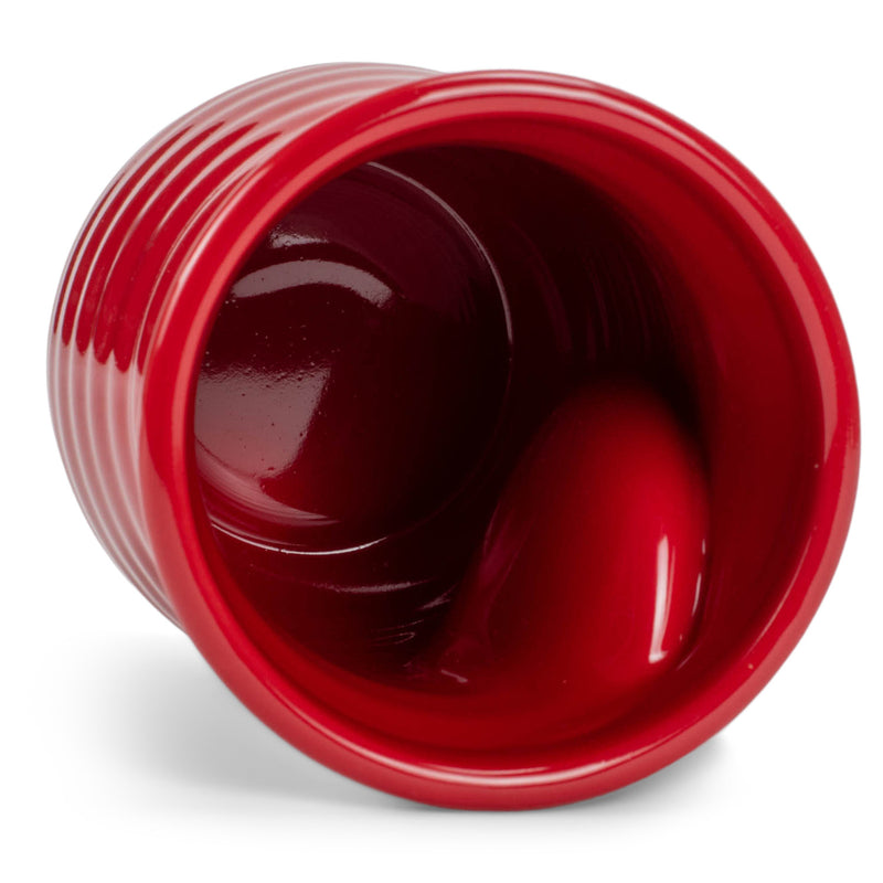 Elanze Designs Ribbed Solid Christmas Red 14 ounce Ceramic Handwarmer Mug