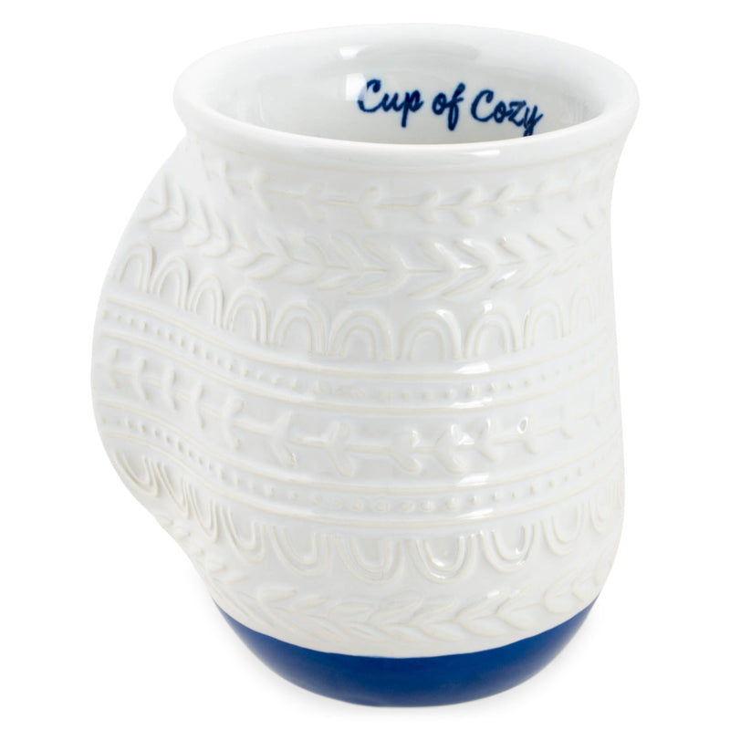 Elanze Designs Cup of Cozy Navy Blue 14 ounce Ceramic Handwarmer Mug