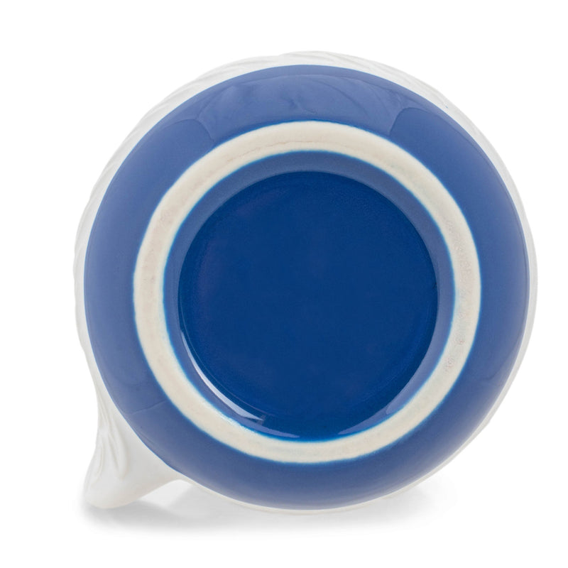 Elanze Designs Cup of Cozy Navy Blue 14 ounce Ceramic Handwarmer Mugs Set of 4