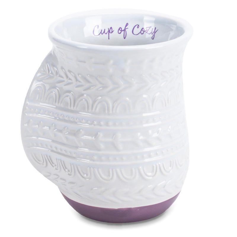 Elanze Designs Cup of Cozy Purple 14 ounce Ceramic Handwarmer Mug