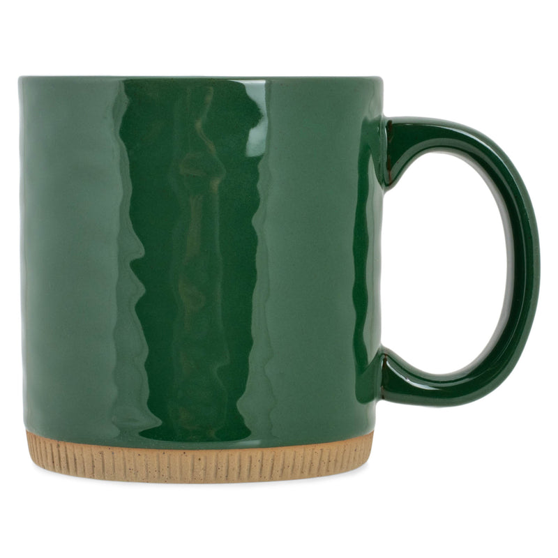 Elanze Designs Solid Green 13 ounce Glossy Ceramic Coffee Mugs Pack of 4