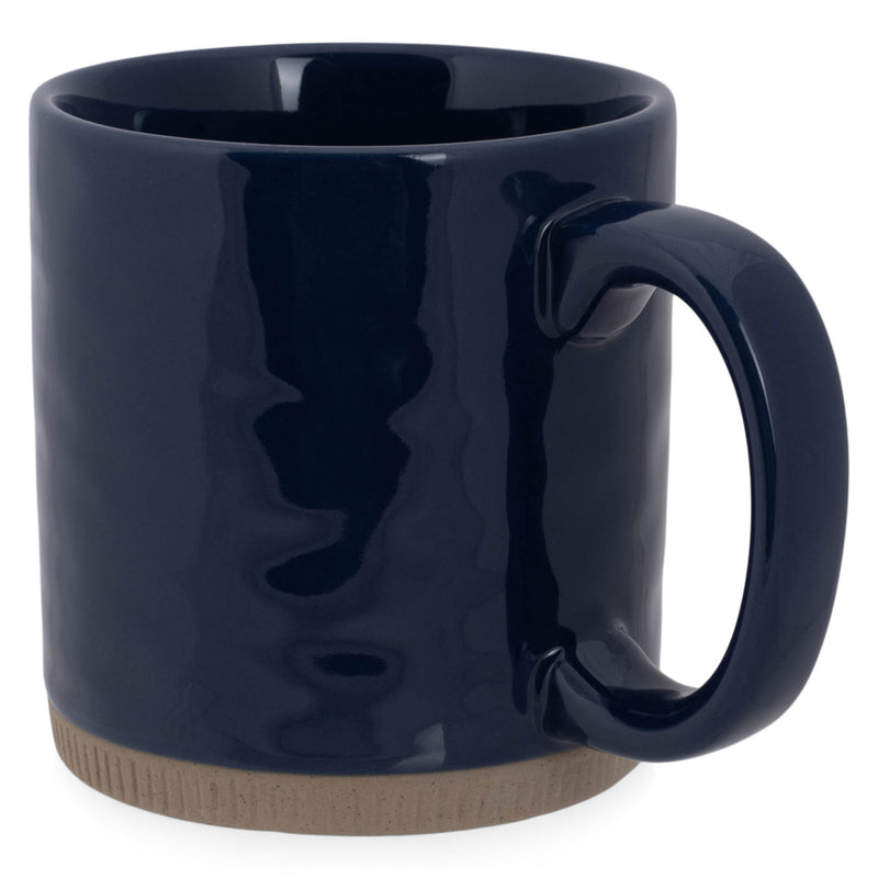 Elanze Designs Solid Navy Blue 13 ounce Glossy Ceramic Coffee Mugs Pack of 4