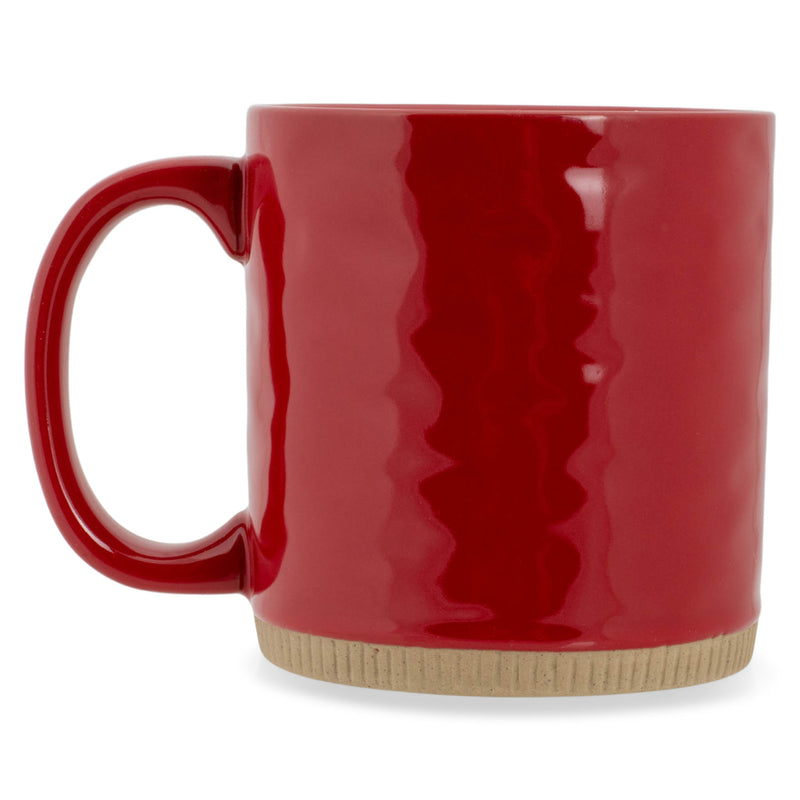 Elanze Designs Solid Red 13 ounce Glossy Ceramic Coffee Mugs Pack of 4