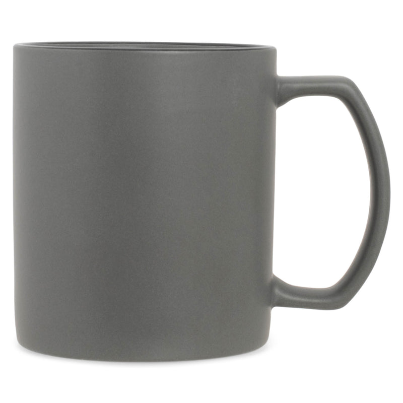 Elanze Designs Solid Grey 13 ounce Glossy Ceramic Coffee Mugs Pack of 4