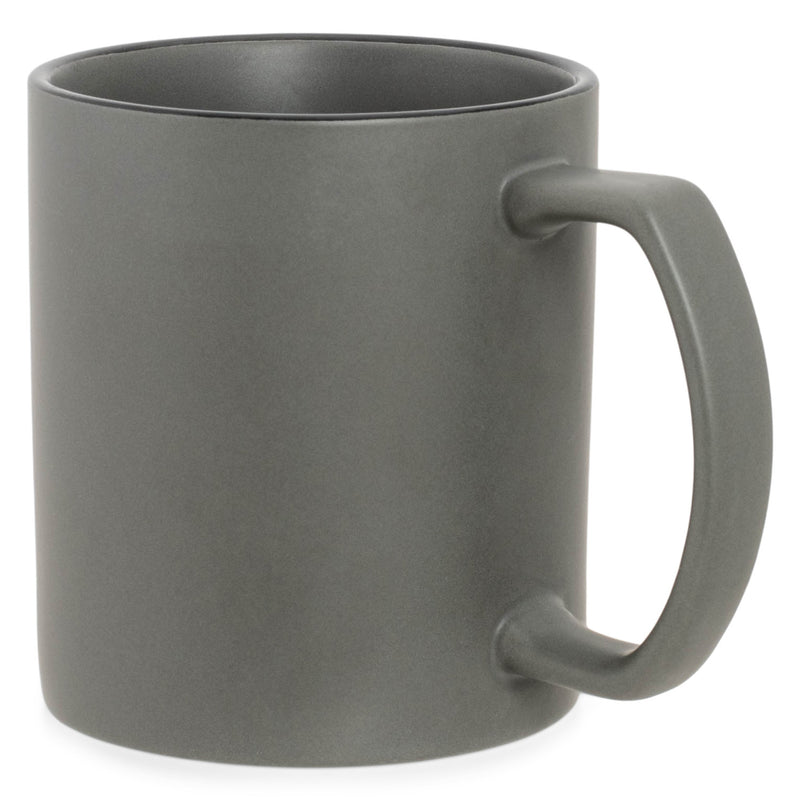 Elanze Designs Solid Grey 13 ounce Glossy Ceramic Coffee Mugs Pack of 4