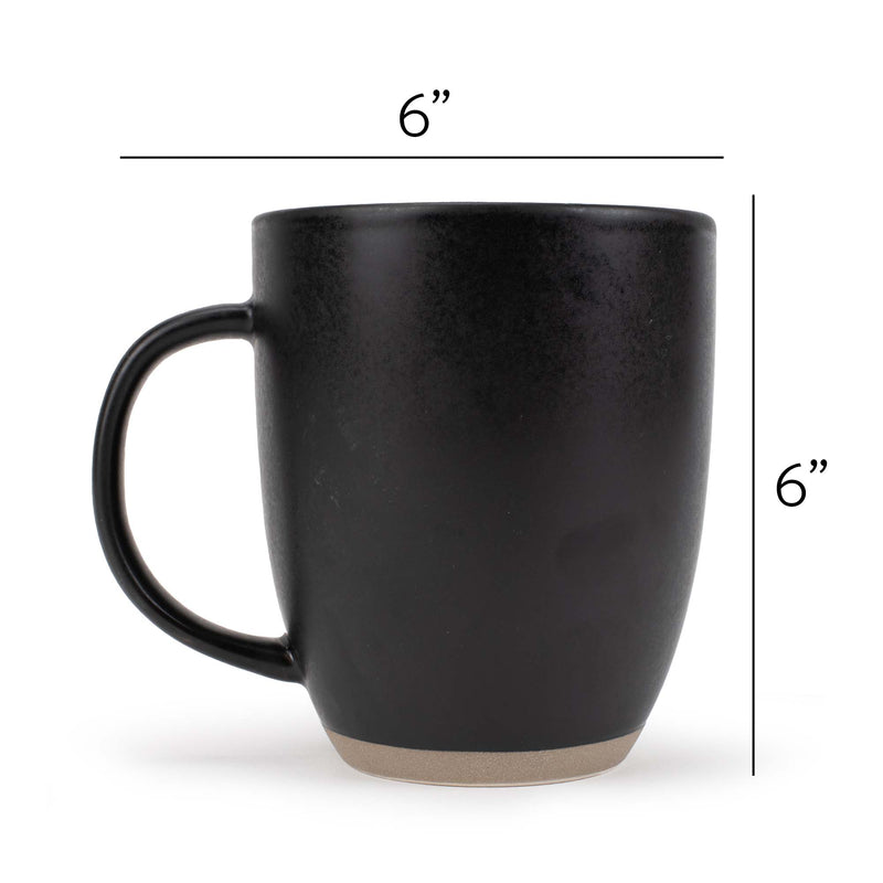 Elanze Designs Raw Clay Bottom Warm Assorted 13 ounce Ceramic Coffee Mugs Set of 4