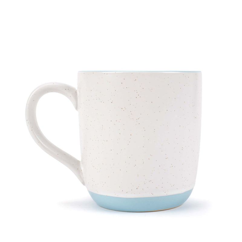 Elanze Designs Typewriter Speckled Pale Blue 13 ounce Ceramic Coffee Mugs Set of 4