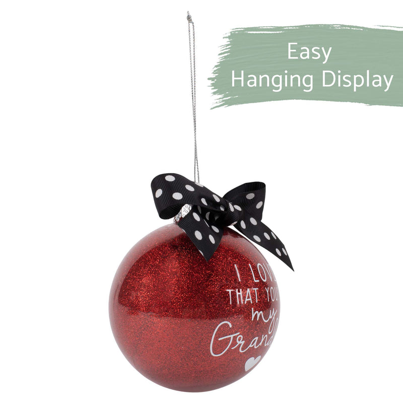 Elanze Designs Love You're My Grandma Red 4 inch Blown Glass Ball Christmas Ornament
