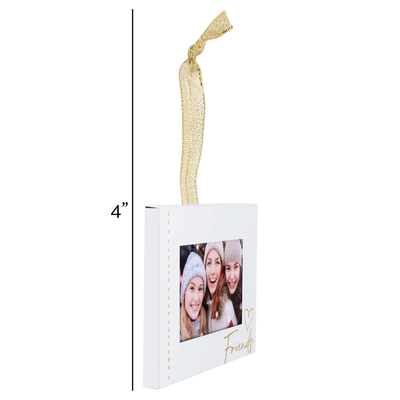 Elanze Designs Friends White 4 x 3 Metal Mini Picture Frame Christmas Ornament