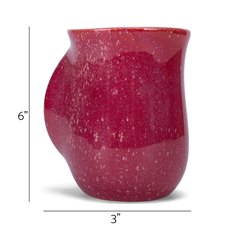 Elanze Designs Reactive 14 ounce Ceramic Handwarmer Mug, Maraschino Red