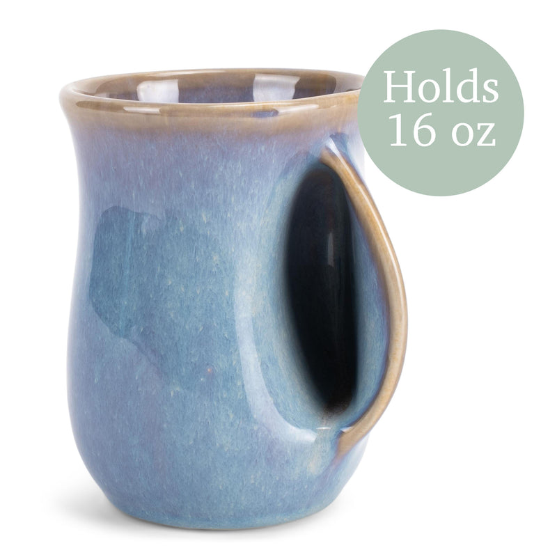 Elanze Designs Reactive 14 ounce Ceramic Handwarmer Mugs Set of 4, Ocean Sunrise