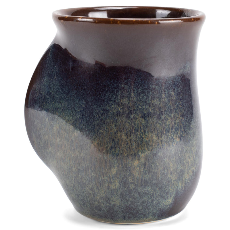 Elanze Designs Reactive 14 ounce Ceramic Handwarmer Mugs Set of 2, Cascade Brown