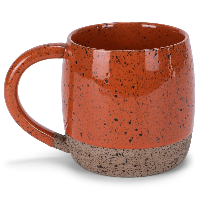 Elanze Designs Speckled Raw Bottom 17 ounce Ceramic Mugs Pack of 4, Burnt Orange