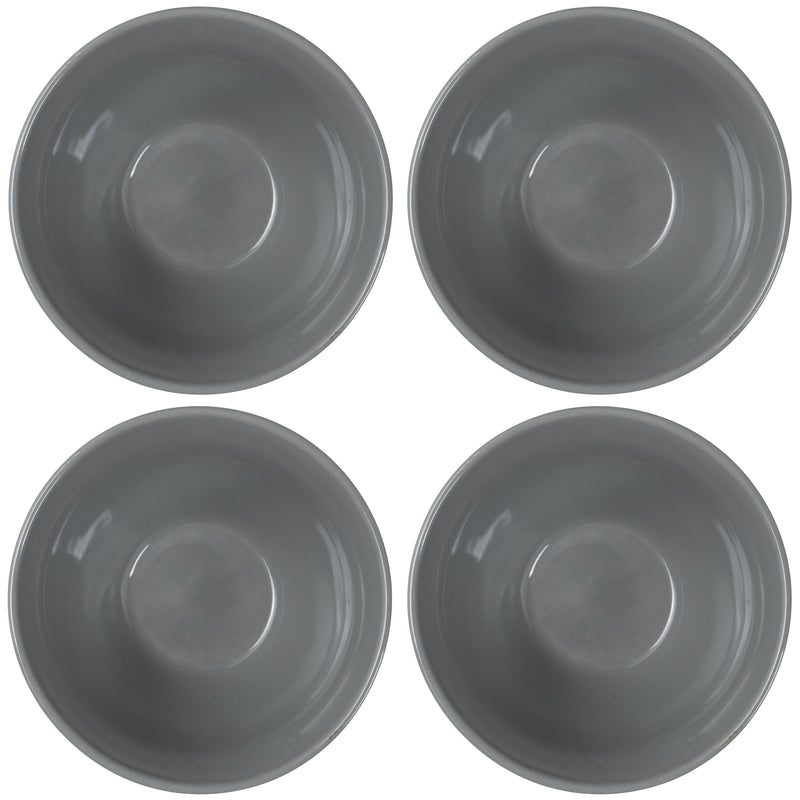 Elanze Designs Dimpled Ceramic 5.5 inch Contemporary Serving Bowls Set of 4, Charcoal Grey