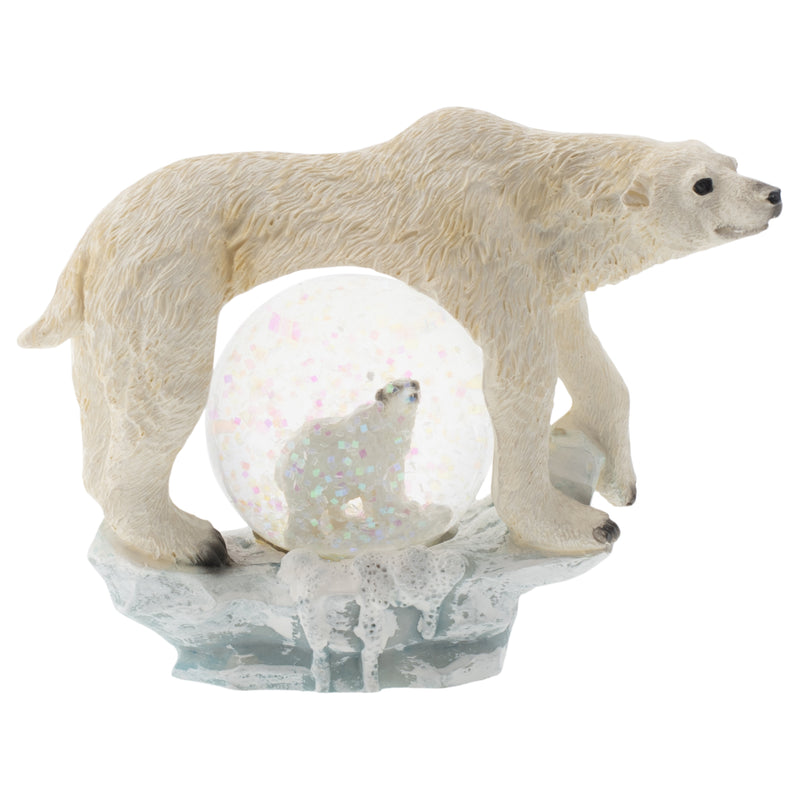 White Polar Bear Figurine 45MM Glitter Snow Globe Decoration
